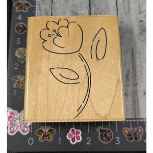 JRL Design Awesome Spring Blossoms Flower Rubber Stamp Wood #D26